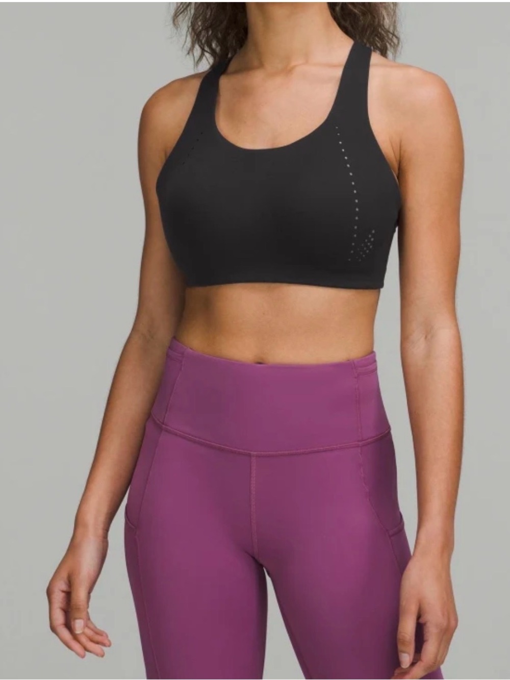 BNWT lululemon athletica Black Perforated Sports Bra 34DD